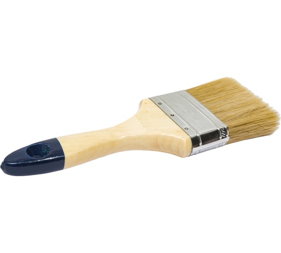 Изображение товара Плоская кисть Управдом 75 мм, светлая натуральная щетина, деревянная лакированная ручка 4100000566