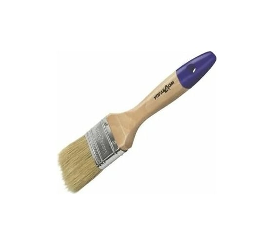 Изображение товара Плоская кисть Управдом 38 мм, светлая натуральная щетина, деревянная лакированная ручка 4100000563