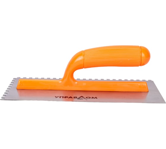 Изображение товара Зубчатая гладилка Управдом стальная, с пластиковой ручкой, 280x130 мм 4100001483