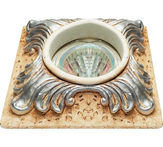 Изображение товара Встраиваемый светильник De Fran MR16 гипс серебро квадрат, FT 414