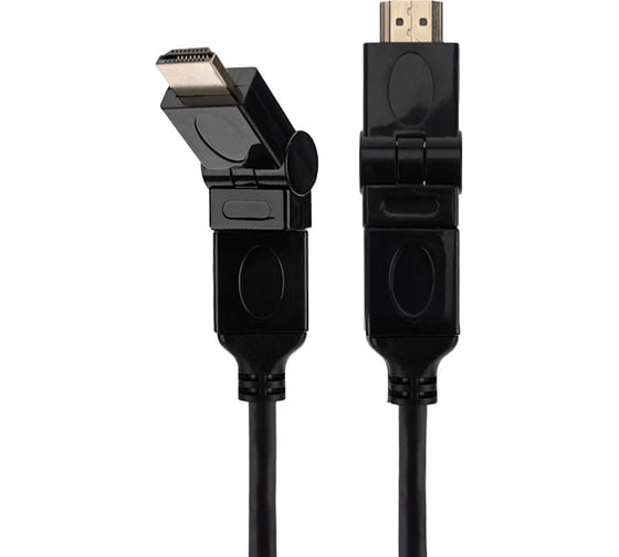 Изображение товара Кабель HDMI 1.4 REXANT Gold, 4К с фильтрами, штекер поворотный 360, 2 метра 17-6204-3