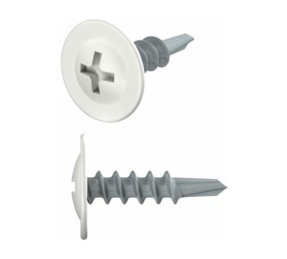 Изображение товара Саморез с прессшайбой STARFIX 4,2x16 мм, цинк, со сверлом, RAL 9003, 150 шт. SMP1-55674-150