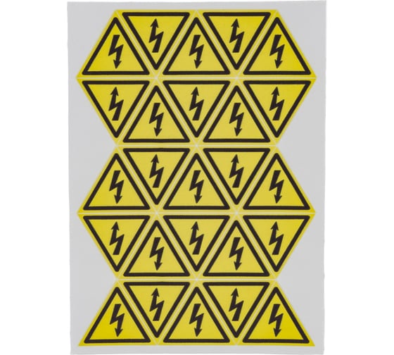 Изображение товара Наклейка знак электробезопасности REXANT Опасность поражения электротоком 25x25x25 мм 100 шт 56-0006-1