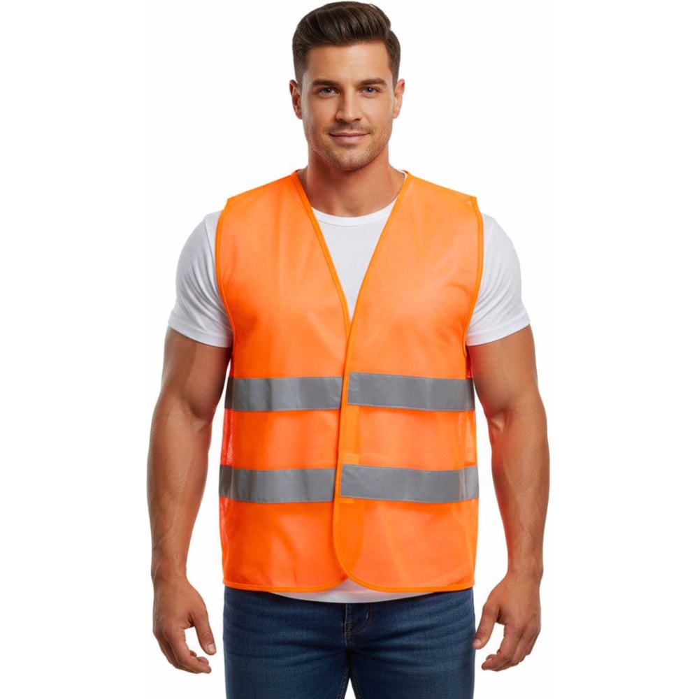Изображение товара Сигнальный светоотражающий жилет Partex Эконом оранжевый 3XL для безопасности работы и активного от