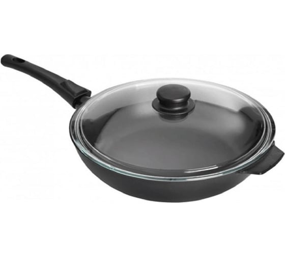 Изображение товара Сотейник Горница 260/82 мм, съемная ручка, антипригарное покрытие, с крышкой, гранит ПС4152