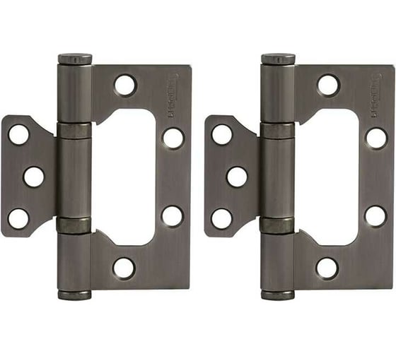 Изображение товара Накладные петли бабочки НОРА-М 800-3" 75x63x2,5 графит, 2 шт. 16874