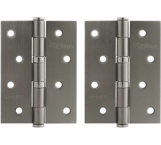 Изображение товара Универсальные дверные петли НОРА-М 4"-2ВВ 100x75x2,5 графит, 2 шт. 18540