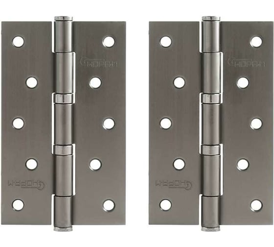 Изображение товара Универсальные дверные петли НОРА-М 5"-2ВВ 125x75x2,5 графит, 2 шт. 18541