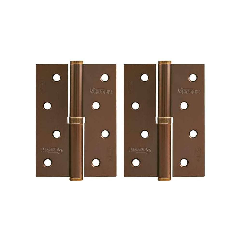 Изображение товара Врезные петли НОРА-М 750-4" ECO правые 100x70x2,5 матовый кофе, 2 шт. 18701