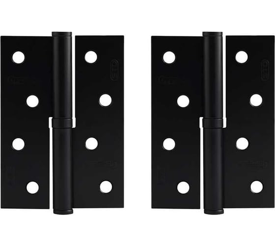 Изображение товара Врезные петли НОРА-М 750-4" ECO левые 100x70x2,5 черные, 2 шт. 18696