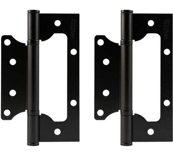 Изображение товара Накладные петли бабочки НОРА-М 800-5" 125x75x2,5 черные, 2 шт. 18493