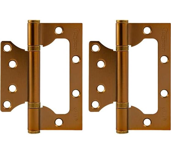 Изображение товара Накладные петли бабочки НОРА-М ECO 800-4" 100x75x2,5 матовый кофе, 2 шт. 18472