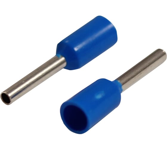 Изображение товара Штыревой втулочный изолированный наконечник REXANT F-8 мм 0.75 кв. мм, НШВи 0.75-8 синий 10 шт 06-0404-A
