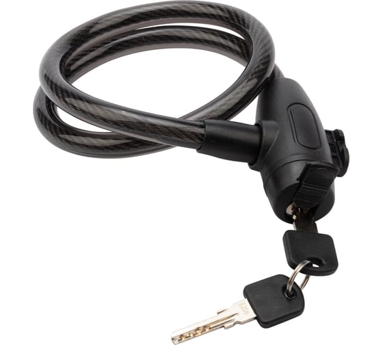 Изображение товара Тросовый замок для велосипедов и колясок с ключом Четыре сезона 65 см, черный 79-0366