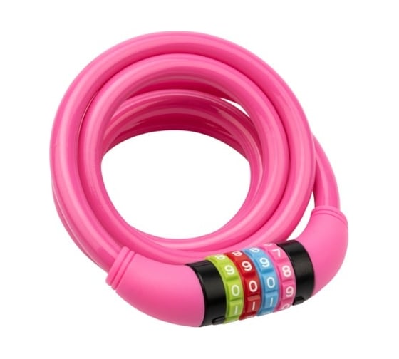 Изображение товара Тросовый кодовый замок для велосипедов и колясок Четыре сезона 65 см, розовый 79-0264