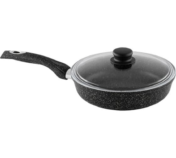 Изображение товара Сковорода Горница 240/65 мм, пластиковая ручка, антипригарное покрытие, с крышкой ТП6051