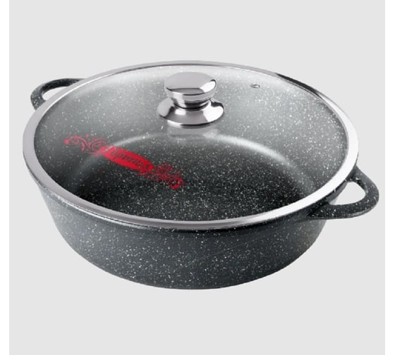 Изображение товара Жаровня Горница Гранит 26 см, с крышкой, антипригарным покрытием ТБ11187