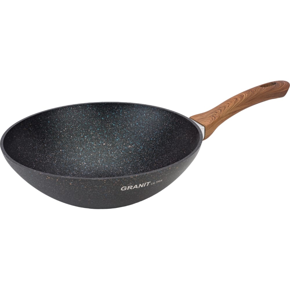 Классическая сковорода-wok Kukmara казан литой 6 0л для плова стеклянная крышка темный мрамор