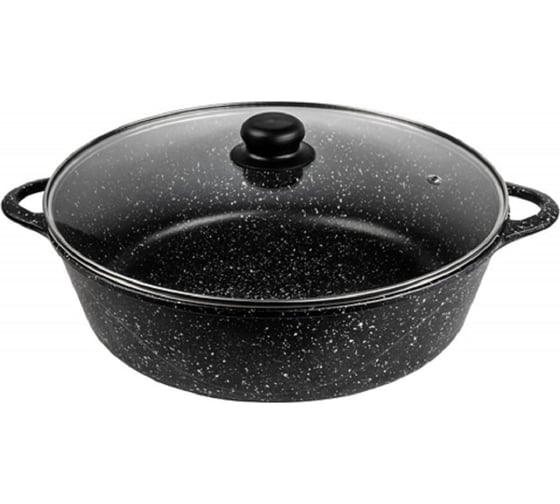 Изображение товара Жаровня Горница Гранит 4.5 л, 300/95 мм, литые ручки, с крышкой ТП3391