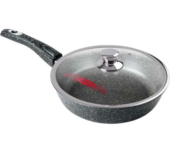 Изображение товара Сковорода Горница 200/51 мм, гранит, съемная ручка, с крышкой ТП8086