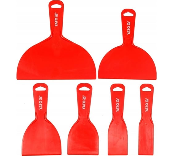 Изображение товара Набор малярных шпателей-скребков YATO 6штук (пластиковые) YT-52740