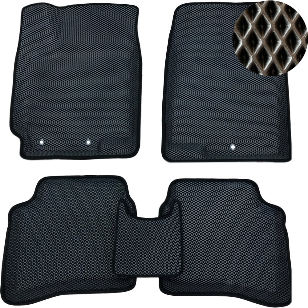 Изображение товара Автоковрики 3D ЕВА для Kia Ceed 2 (2012-2018) черные салонные коврики