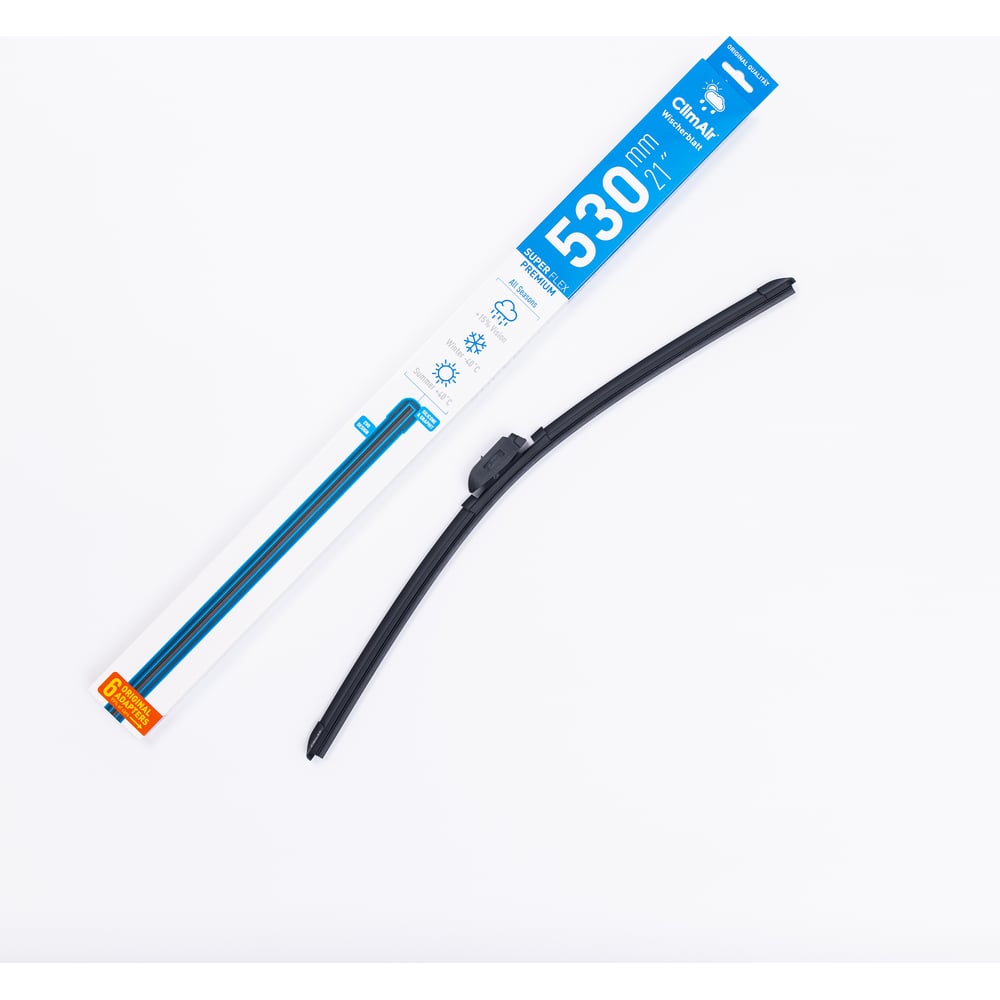 Изображение товара Щетка стеклоочистителя всесезонная бескаркасная SUPER FLEX PREMIUM 21/530 мм Climair CL530
