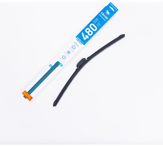 Изображение товара Щетка стеклоочистителя всесезонная бескаркасная SUPER FLEX PREMIUM 19"/480 мм, 8 адаптеров в комплекте Climair CL480