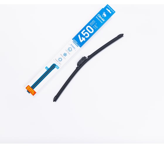 Изображение товара Щетка стеклоочистителя всесезонная бескаркасная SUPER FLEX PREMIUM 18"/450 мм, 9 адаптеров в комплекте Climair CL450