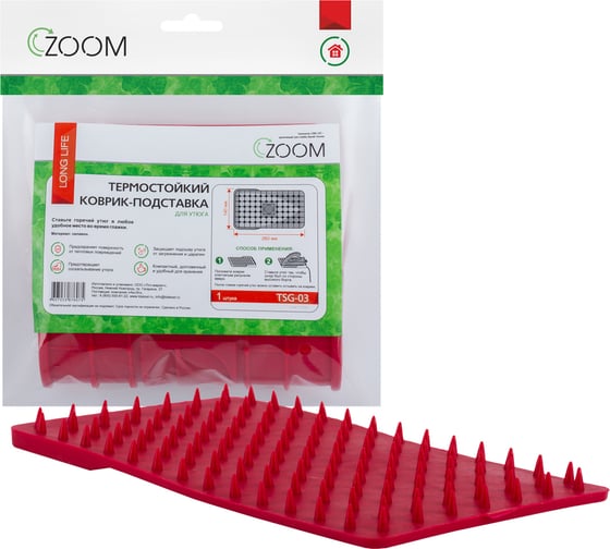 Изображение товара Термостойкий коврик-подставка для утюга ZOOM размер 260x140 мм TSG-03