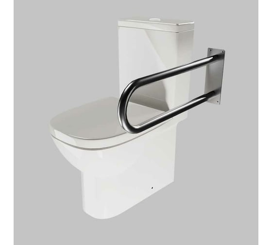 Изображение товара Поручень для унитаза Доминант неоткидной, с креплением в стену (AISI 304 ) D-M1/04