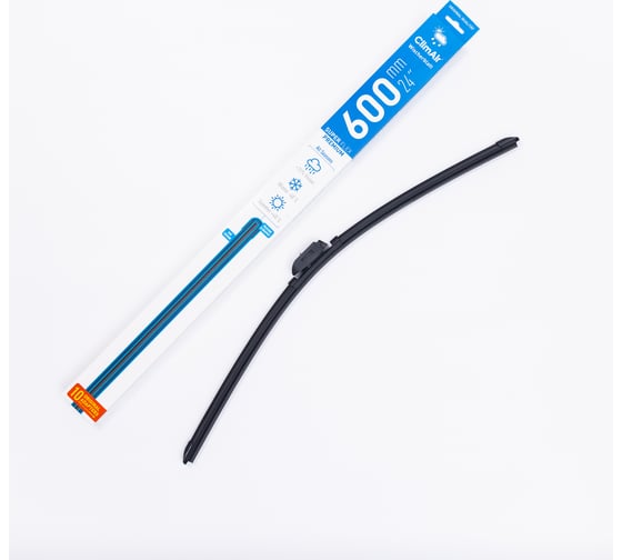 Изображение товара Щетка стеклоочистителя всесезонная бескаркасная SUPER FLEX PREMIUM 24"/600 мм, 10 адаптеров в комплекте Climair CL600