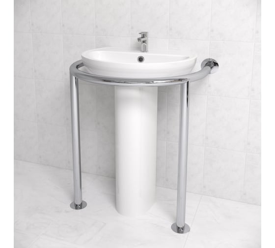 Изображение товара Поручень для раковины ООО Доминант Доминант с креплением в пол и в стену(AISI 304) D-M2/03