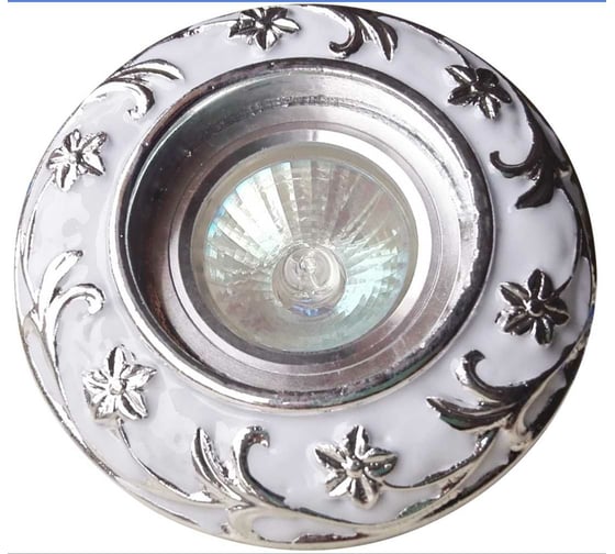 Изображение товара Встраиваемый светильник De Fran MR16, белый+серебристый, FT 214 WHSL