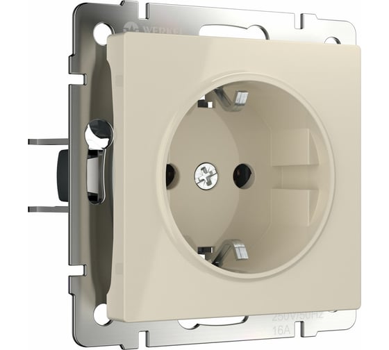 Изображение товара Розетка WERKEL W1171303 с заземлением, безвинтовой зажим (слоновая кость) a051478