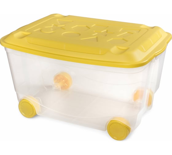 Изображение товара Ящик для игрушек на колесах Пластишка 45 л, 580х390х335 мм, бесцветный 431306201