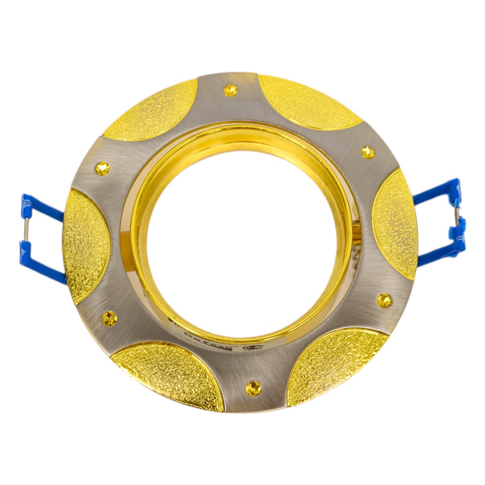 Изображение товара Встраиваемый светильник De Fran MR16 сатин-никель+золото FT 186 для натяжных потолков