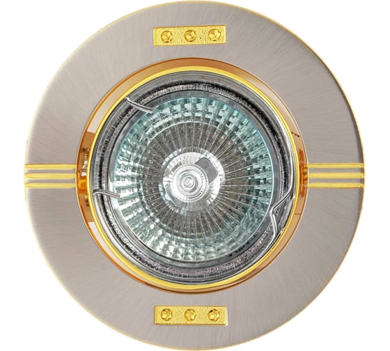 Изображение товара Встраиваемый светильник De Fran MR16, сатин-никель+золото, FT 188 SNG