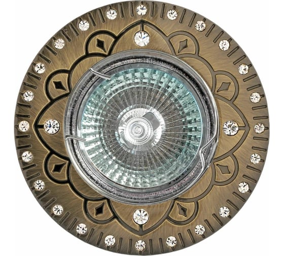 Изображение товара Встраиваемый светильник De Fran MR16 бронза со стразами, FT 194 GAB