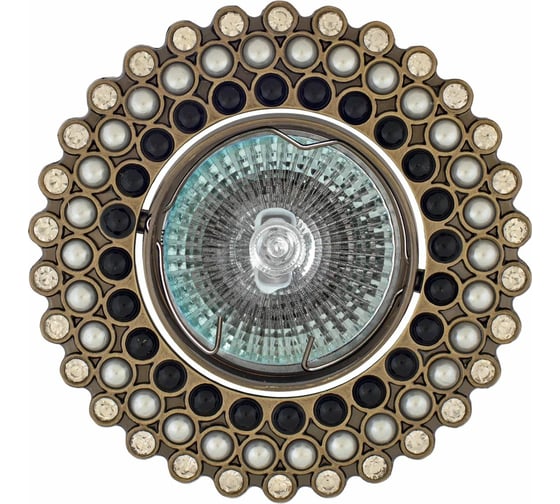 Изображение товара Встраиваемый светильник De Fran MR16 бронза+жемчуг и стразы, FT 233 GAB