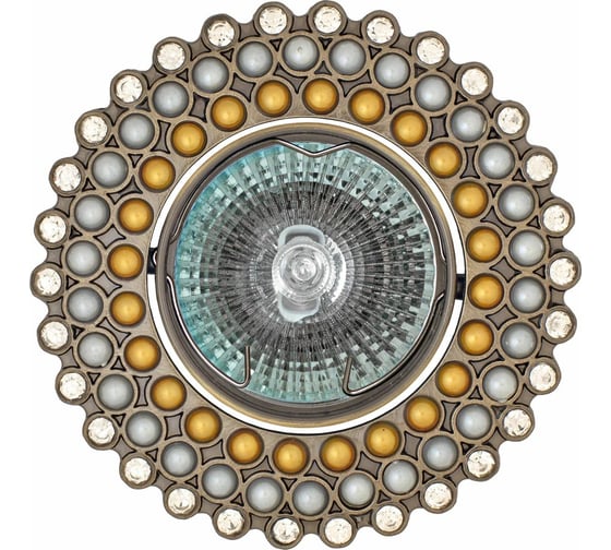 Изображение товара Встраиваемый светильник De Fran MR16 бронза+жемчуг и стразы, FT 230 GAB