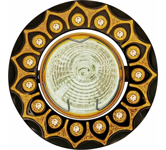 Изображение товара Встраиваемый светильник De Fran MR16 графит+золото со стразами, FT 198 GUG