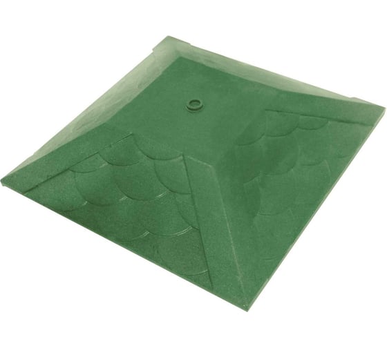 Изображение товара Колпак на столб забора под фонарь ООО ТК "Титан" Tetto Элит Чешуя (385x385 мм; зеленый) 444410ЧЗЭ