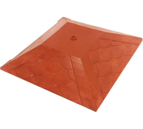 Изображение товара Колпак на столб забора под фонарь ООО ТК "Титан" Тетто Элит Чешуя (385x385 мм; кирпич) 444410ЧКЭ