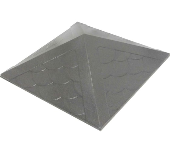 Изображение товара Колпак на столб забора ООО ТК "Титан" Тетто Элит Чешуя (385x385 мм; графит) 444418ЧГЭ