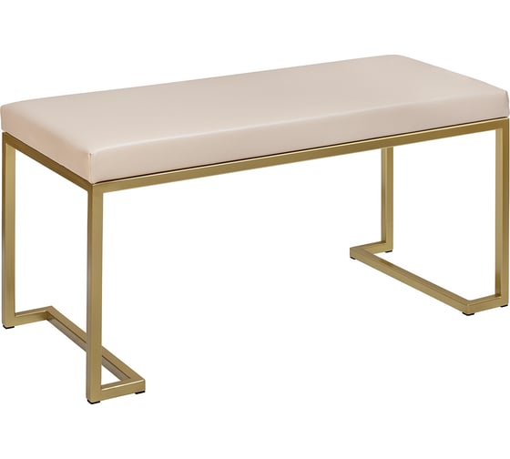 Изображение товара Банкетка GreenWeen OMEGA MINI, золотая, экокожа Light Beige GW-OMEGAMINI-LEA-850G