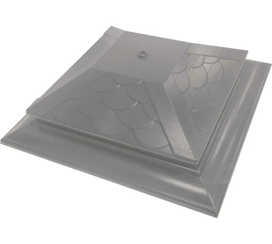 Изображение товара Колпак на столб забора под фонарь ООО ТК "Титан" Тетто Элит Чешуя (513x513 мм; графит) 565617ЧГЭ