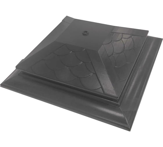 Изображение товара Колпак на столб забора под фонарь ООО ТК "Титан" Тетто Элит Чешуя (513x513 мм; черный) 565617ЧЧЭ