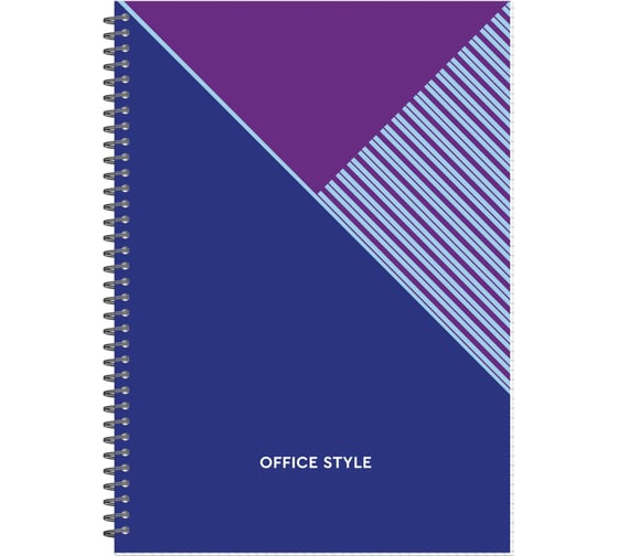 Изображение товара Бизнес-тетрадь Attache Economy Office Style А4, 96 листов, картонная обложка, гребень, клетка, синяя 1516755