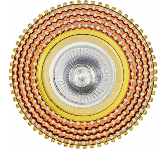 Изображение товара Встраиваемый светильник De Fran MR16 золото зеркальное коричневое+стразы прозрачные, FT 512